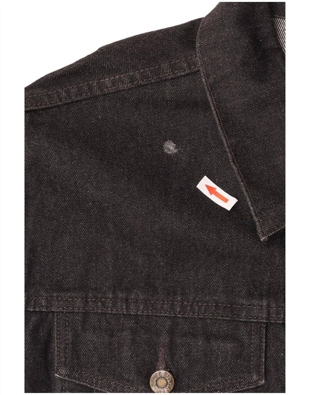 Jaqueta jeans masculina estilo jeans Reino Unido 42 XL algodão preto