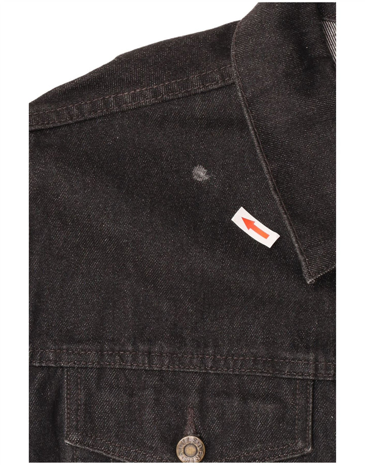 Jaqueta jeans masculina estilo jeans Reino Unido 42 XL algodão preto