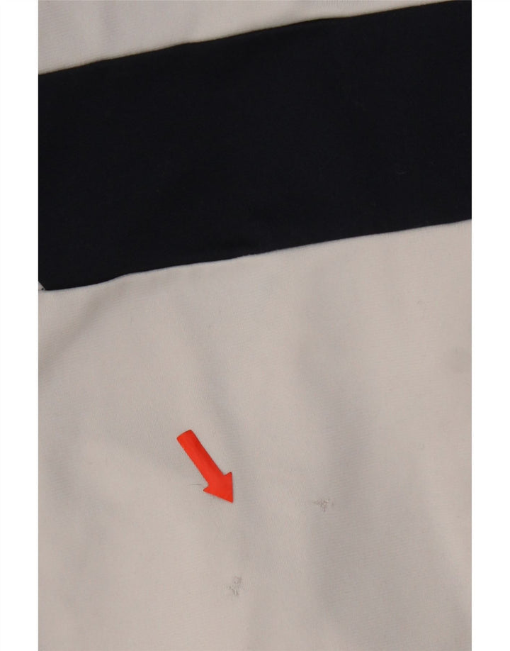 Adidas Mens Tracksuit Top Jacket UK 34/36 Pequeno Branco Colorblock Poliéster