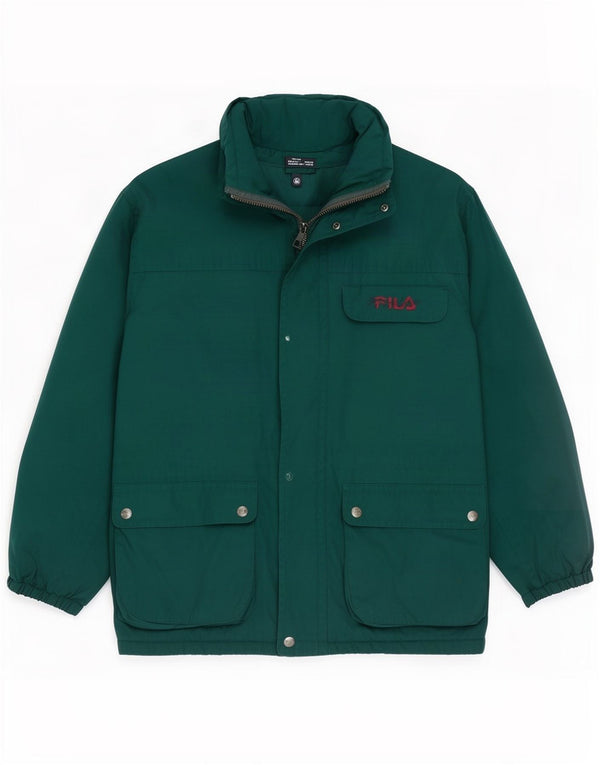 Jaqueta corta-vento masculina Fila UK 42 XL Algodão Verde