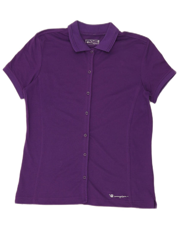 Blusa feminina Champion de manga curta Easy Fit Reino Unido 16 grande roxa