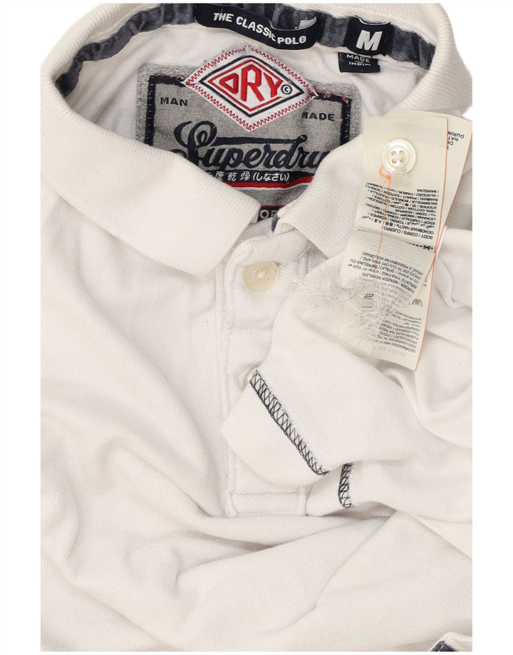 Camisa polo masculina Superdry médio algodão branco