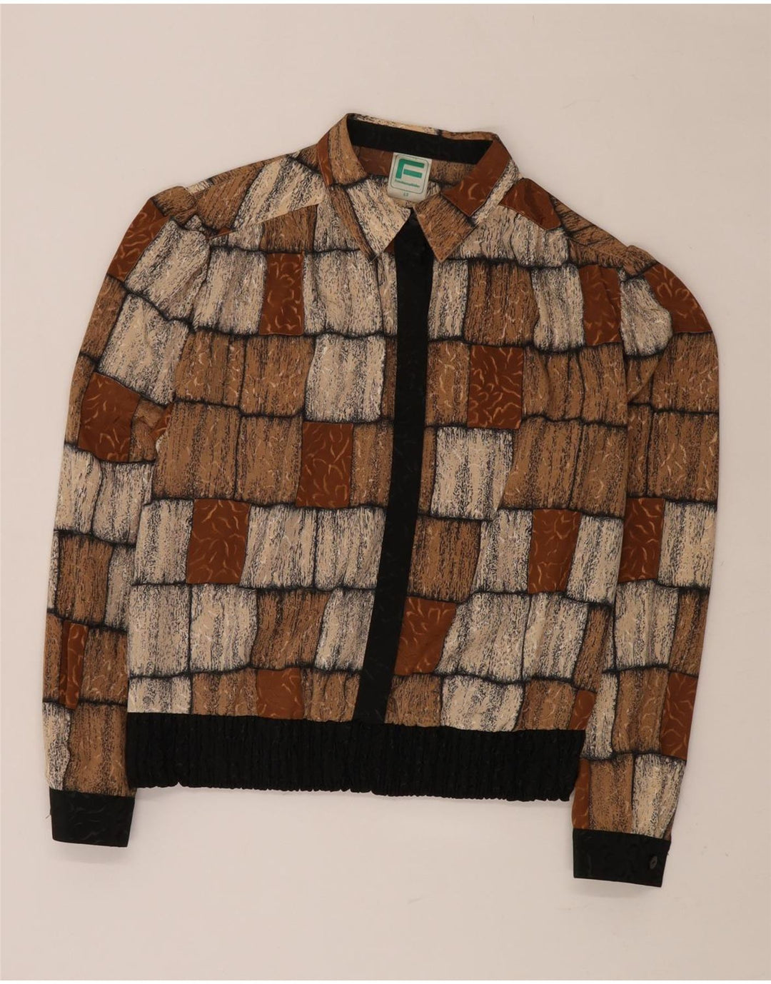 Blusa feminina FRANKENWALDER EU 42 grande patchwork marrom poliéster