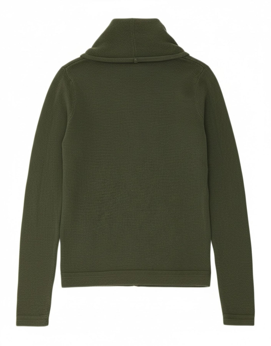 Suéter feminino TOMMY HILFIGER com gola xale Reino Unido 14 lã verde médio