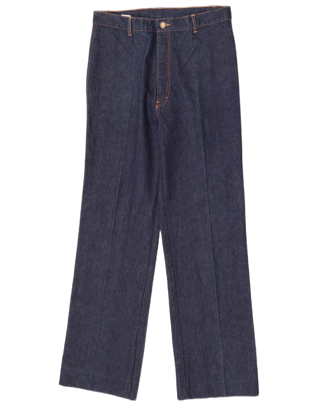 Jeans retos femininos vintage W34 L32 algodão azul marinho