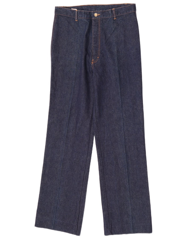 Jeans retos femininos vintage W34 L32 algodão azul marinho