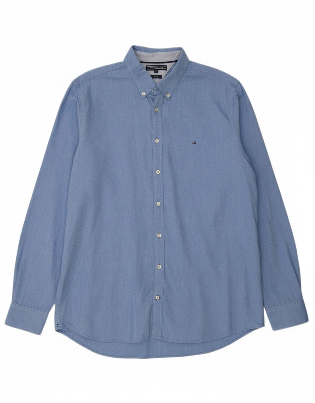 Camisa masculina TOMMY HILFIGER Slim Fit 2XL algodão azul