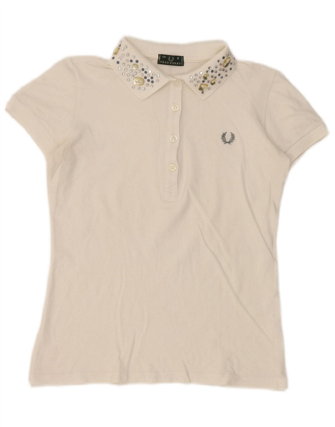 Camisa pólo feminina Fred Perry Reino Unido 10 pequena branca