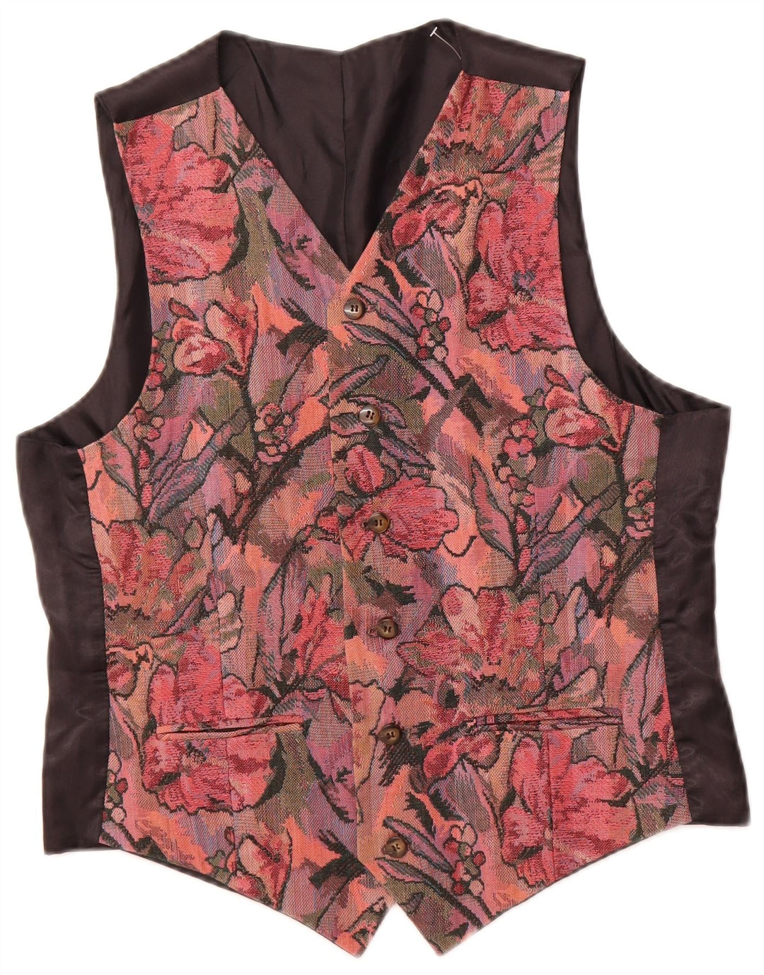 Colete masculino VINTAGE IT 48 médio rosa floral