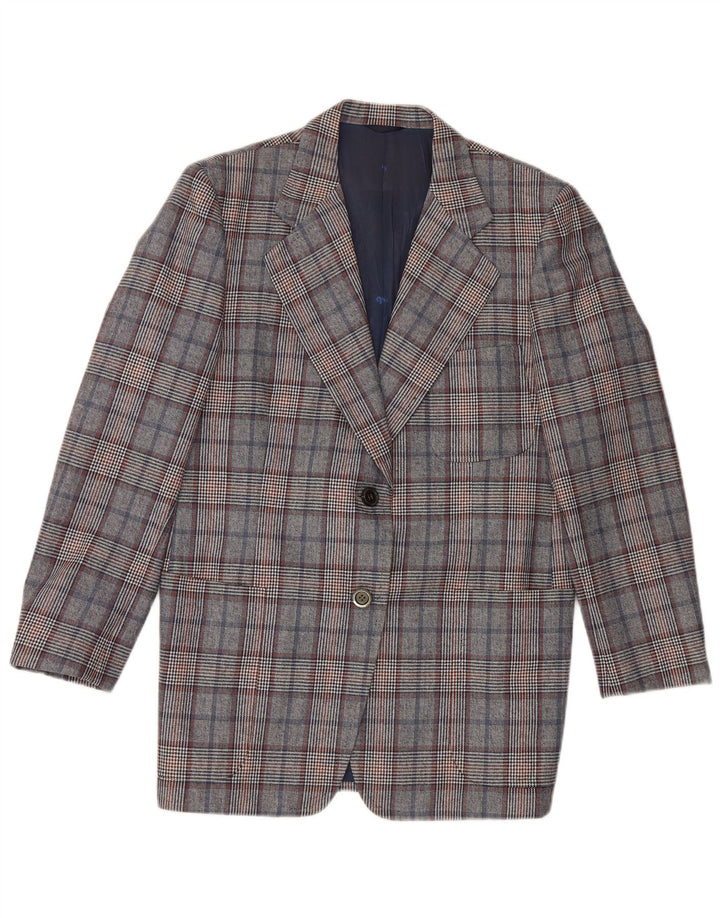 Jaqueta Blazer Longline Feminina Quantas UK 14 Médio Azul Houndstooth
