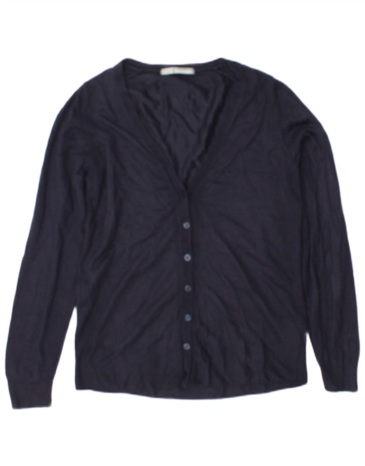 Suéter cardigã feminino Marks & Spencer Reino Unido 8 pequeno azul marinho acrílico