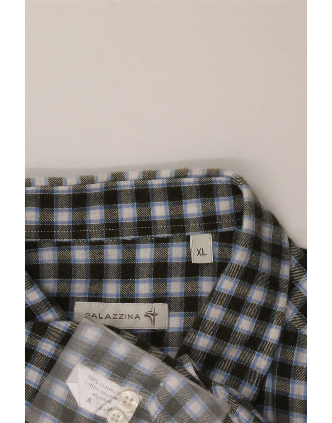 Camisa masculina de flanela VINTAGE XL cáqui xadrez algodão