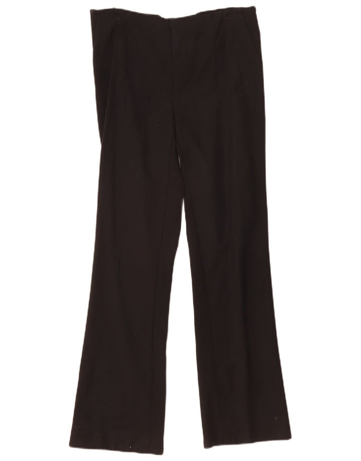 Zara Calça feminina casual bootcut médio W30 L30 algodão preto