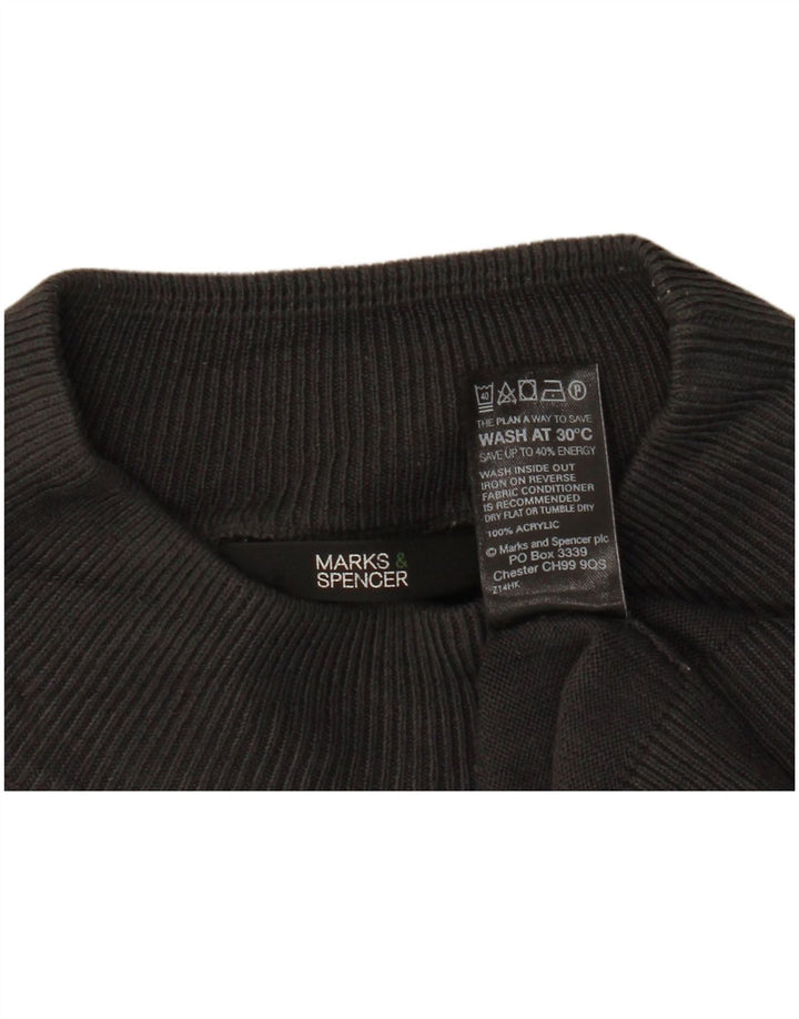 Suéter feminino Marks & Spencer com gola tartaruga Reino Unido 16 grande cinza acrílico
