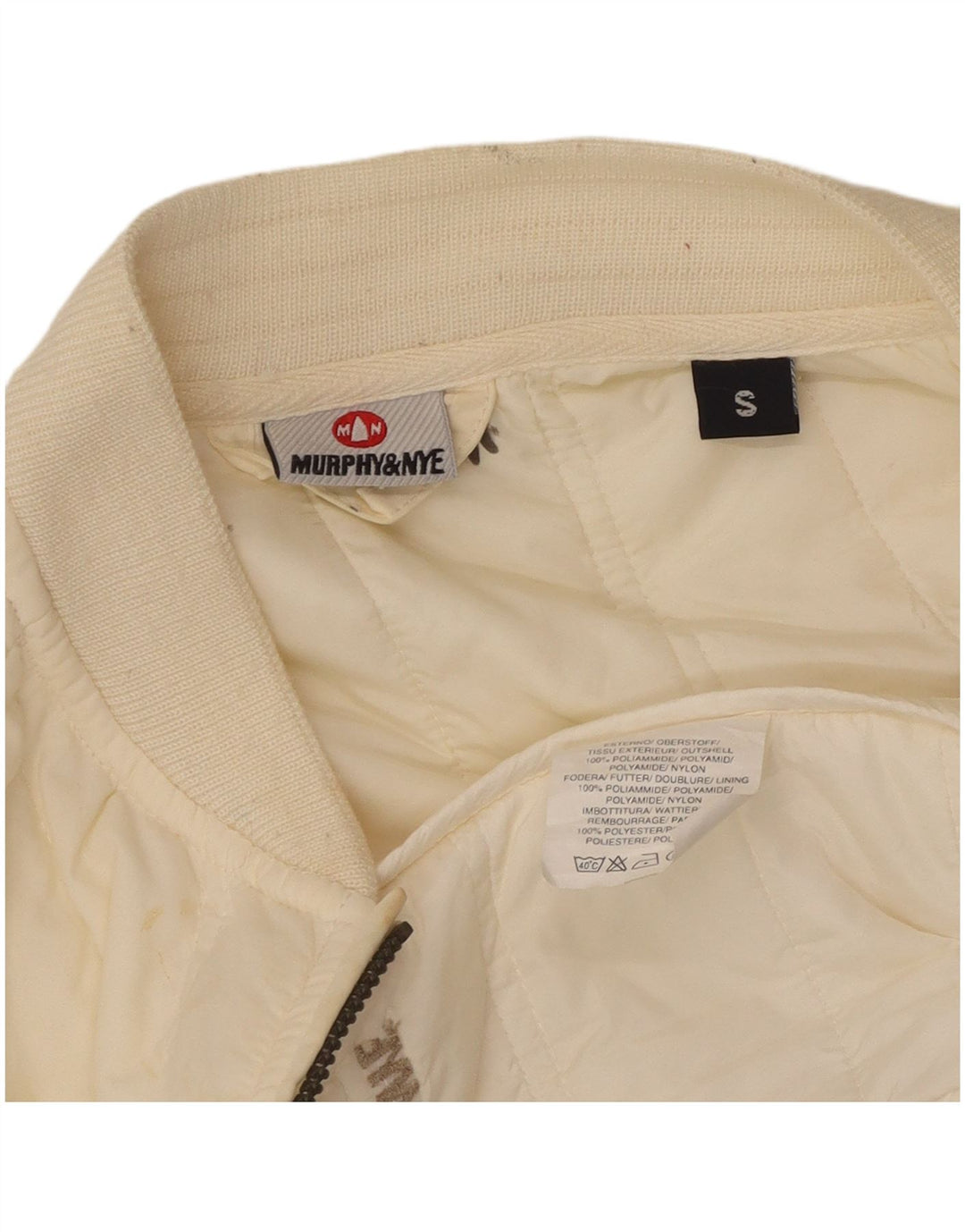 Colete acolchoado feminino Murphy & Nye UK 10 pequeno off white poliamida