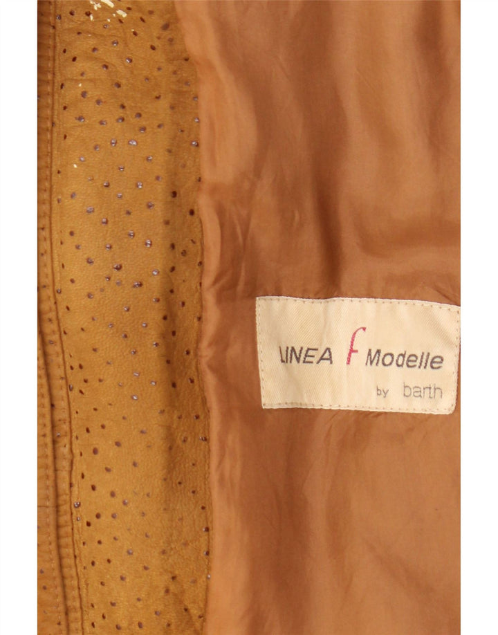 Sobretudo feminino de camurça Barth Reino Unido 16 grande couro marrom