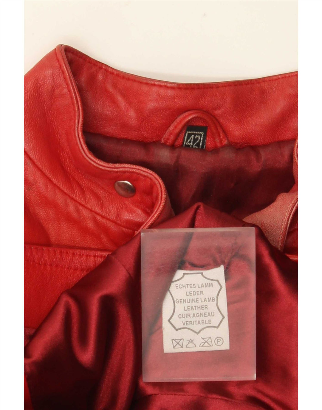 Jaqueta feminina VINTAGE de couro cropped IT 42 couro vermelho médio