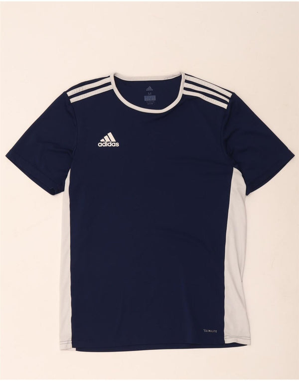 Adidas Masculino Climalite Camiseta Top Médio Azul Marinho Colorblock Poliéster