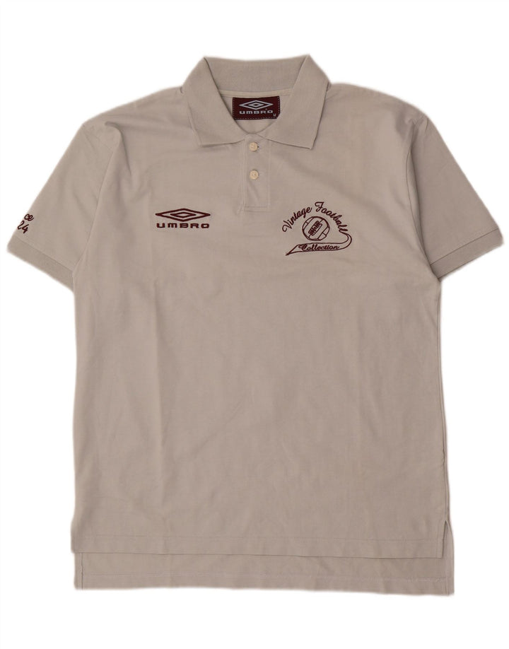 Camisa polo masculina Umbro gráfica cinza médio algodão