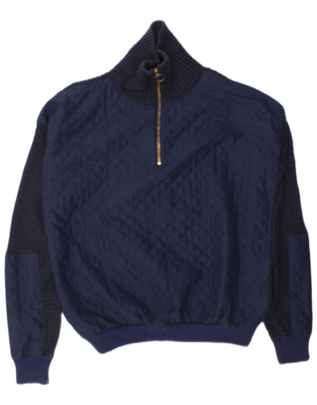 Camisola Topshop Feminina Oversized com gola éclair e camisola UK 12 Azul Marinho Médio