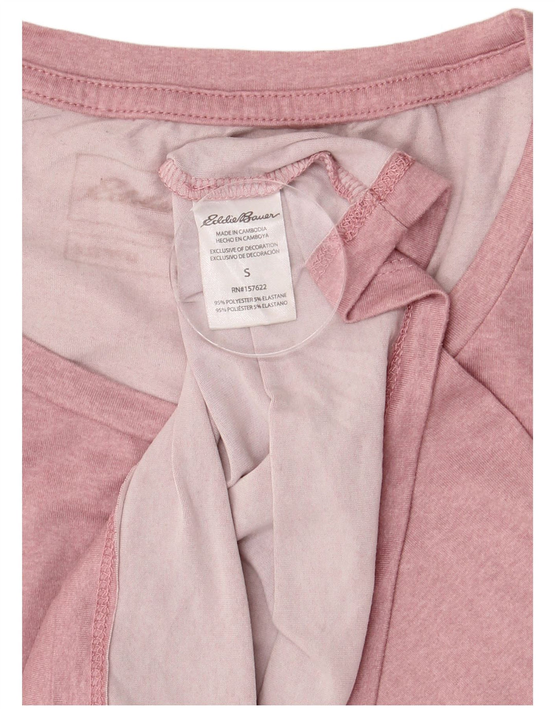 Camiseta feminina EDDIE BAUER UK 10 pequena rosa poliéster