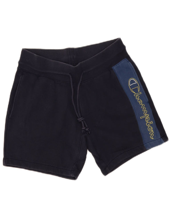 Shorts esportivos gráficos masculinos Champion médio azul marinho colorblock