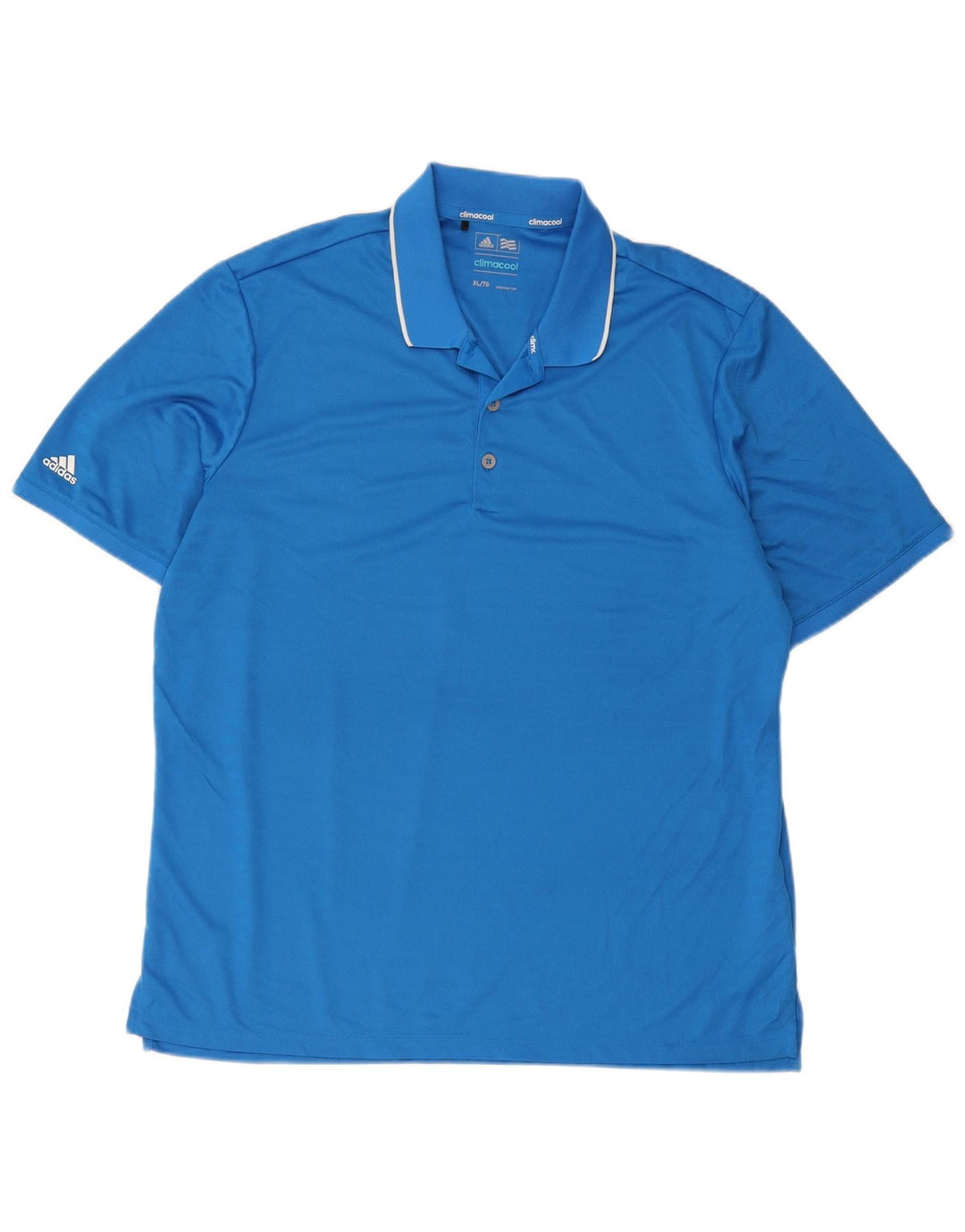 Adidas Mens Climacool Polo Shirt XL Azul Listrado Poliéster