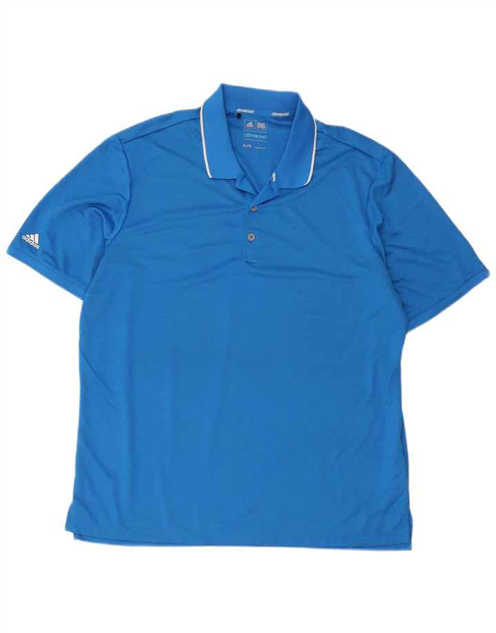 Adidas Mens Climacool Polo Shirt XL Azul Listrado Poliéster