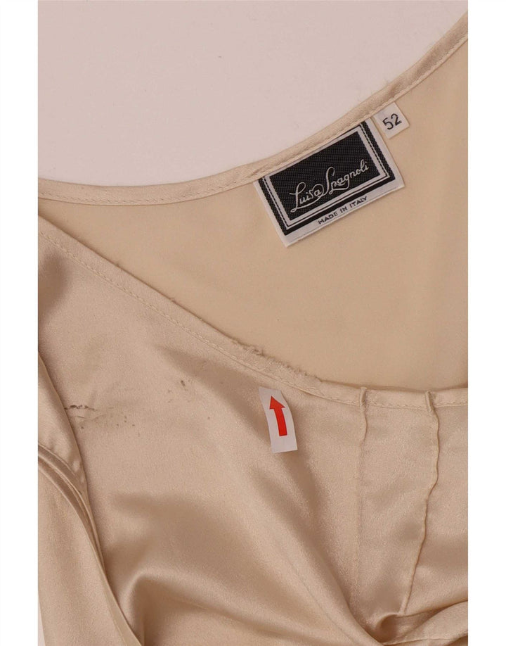 Colete feminino Luisa Spagnoli Top IT 42 2XL poliéster bege