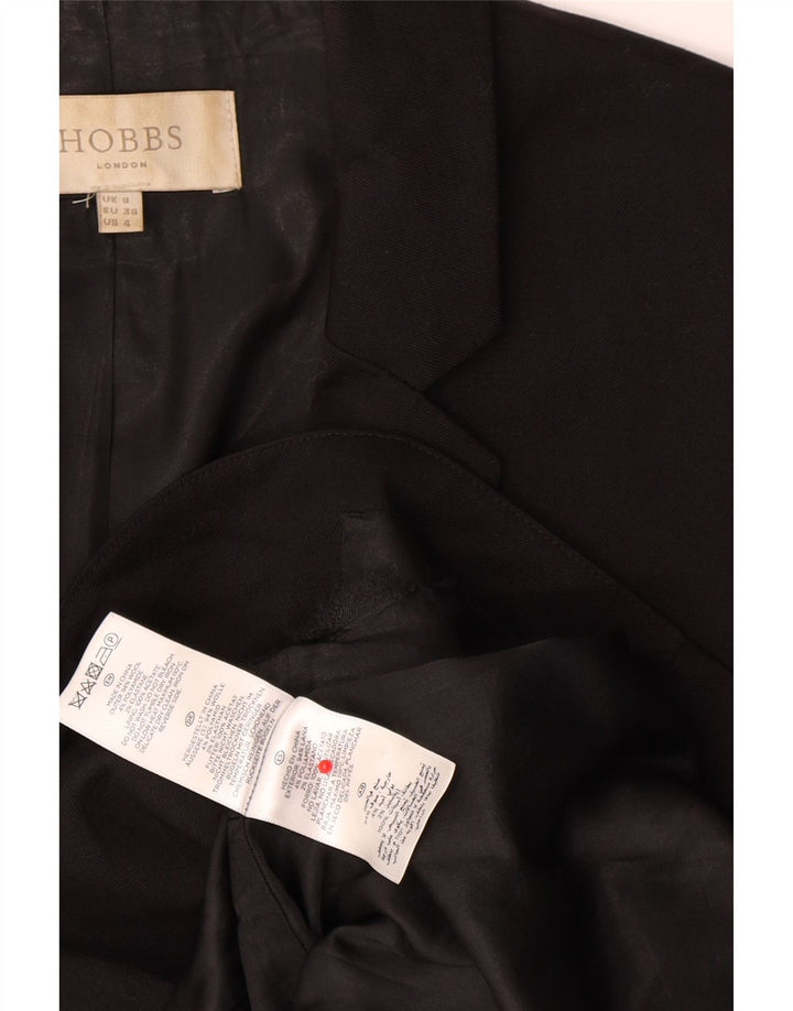 Jaqueta blazer feminina Hobbs com 1 botão Reino Unido 8 pequena lã preta