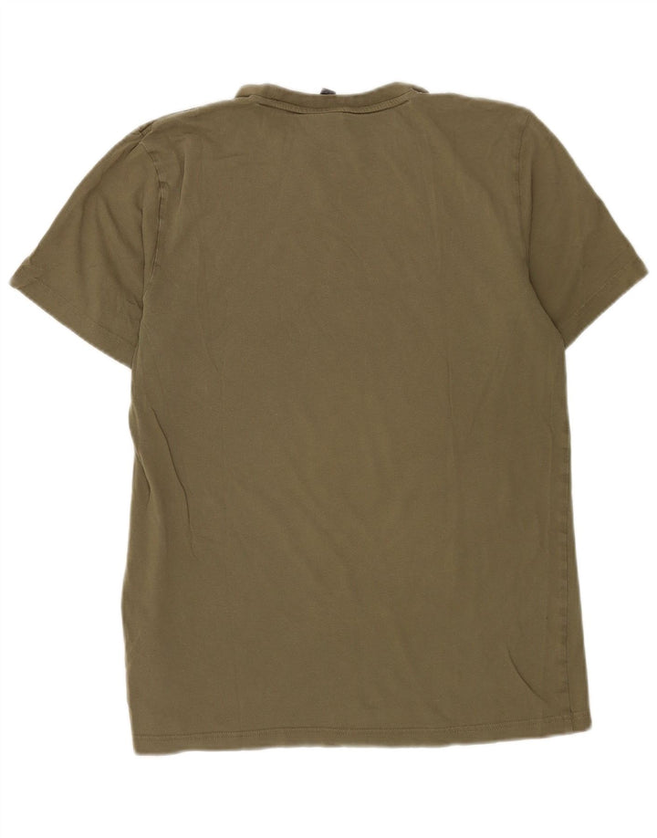 Adidas Mens Graphic T-Shirt Top Médio Algodão Cáqui
