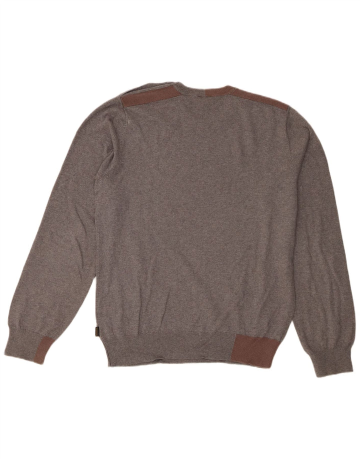Suéter masculino Paul Smith com gola redonda e algodão colorblock cinza médio