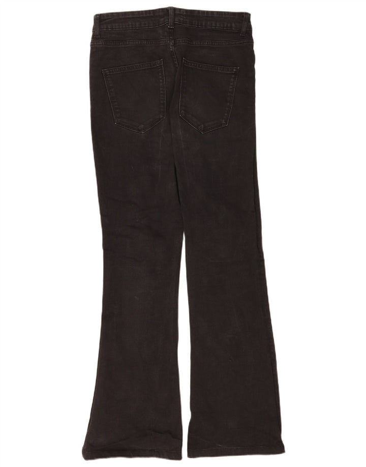 Zara Calça Jeans Feminina Flared EU 40 Médio W30 L30 Algodão Preto