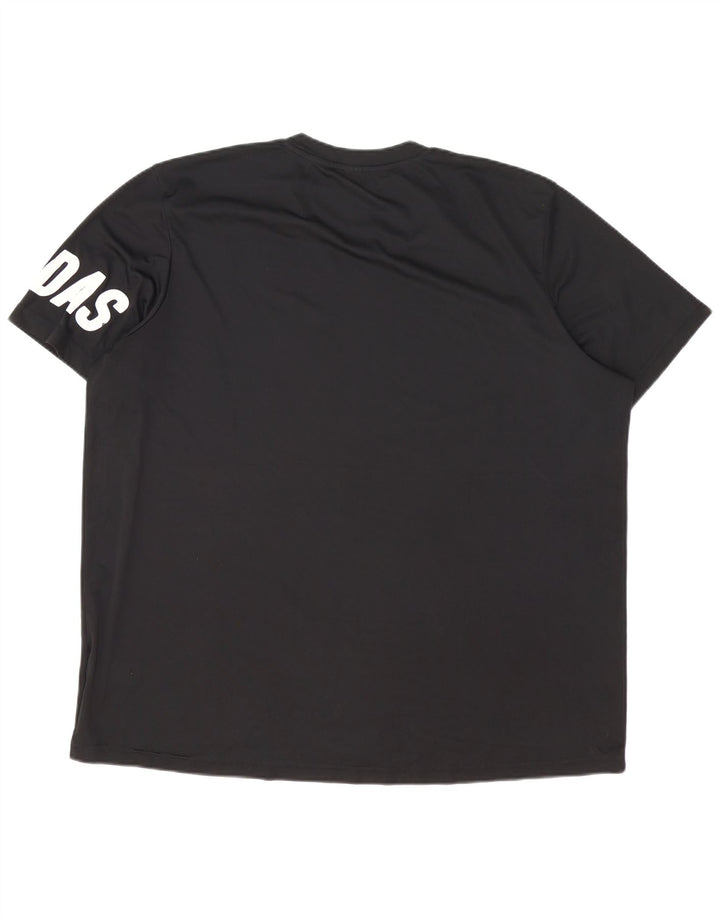 Camiseta gráfica masculina Adidas Top 2XL poliéster preto
