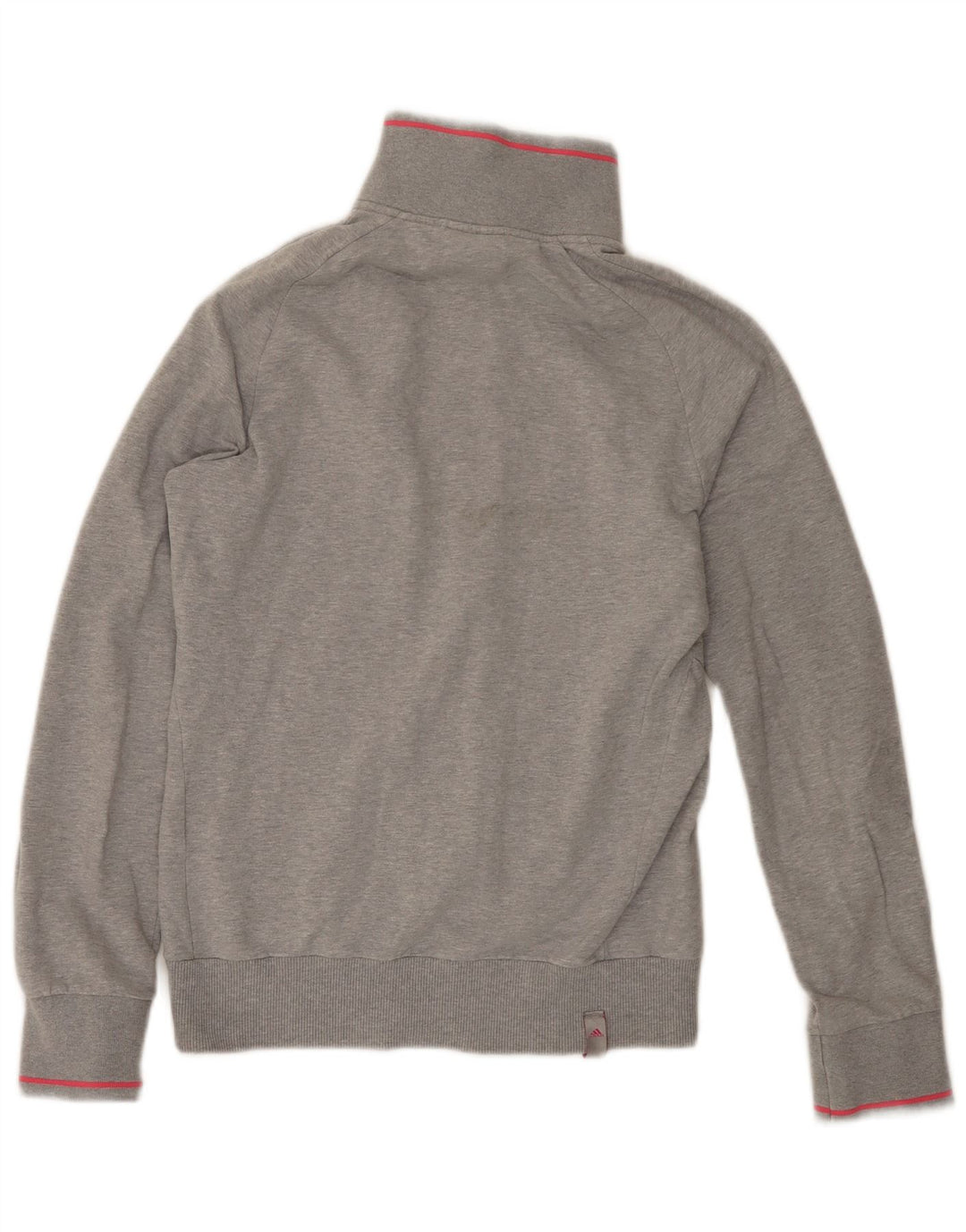 Adidas Womens Tracksuit Top Jacket UK 10 Pequeno Cinza Algodão