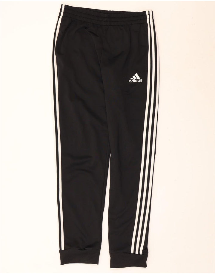 Calça de treino masculina Adidas Joggers UK 42/44 grande poliéster preto
