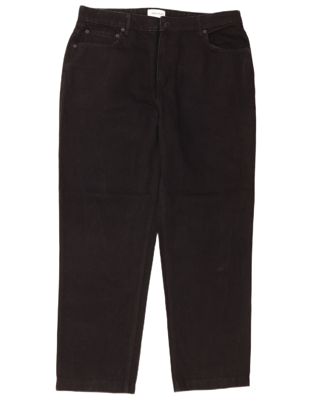 JACK WILLS Calça jeans masculina cônica W36 L29 algodão preto