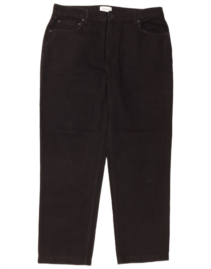JACK WILLS Calça jeans masculina cônica W36 L29 algodão preto
