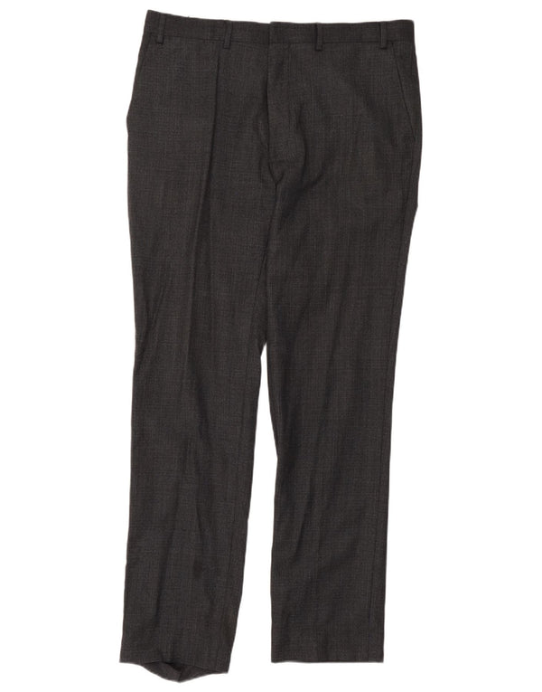 Calça masculina Marks & Spencer Autograph Straight Suit W36 L33 Lã Cinza