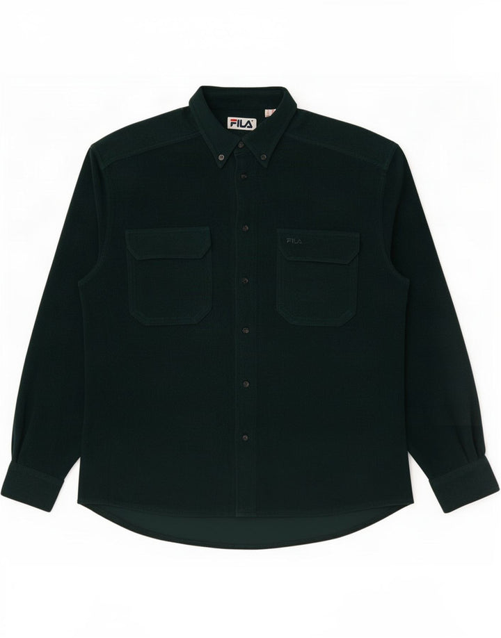 Camisa de lã masculina Fila IT 50 verde médio