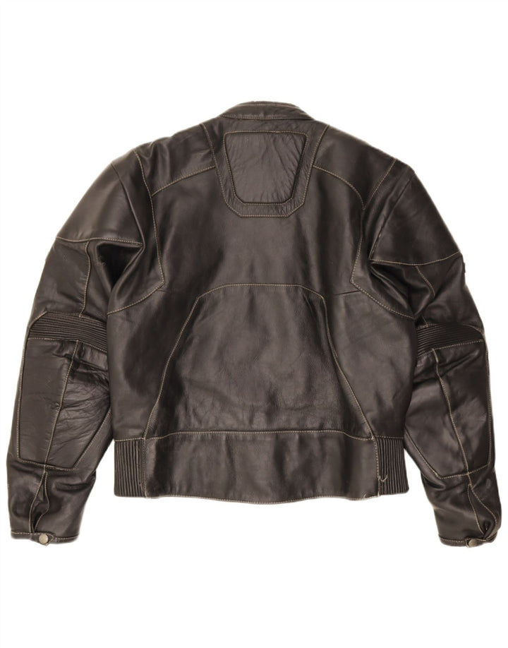 Jaqueta POLO feminina de couro Racer UK 14 couro preto médio