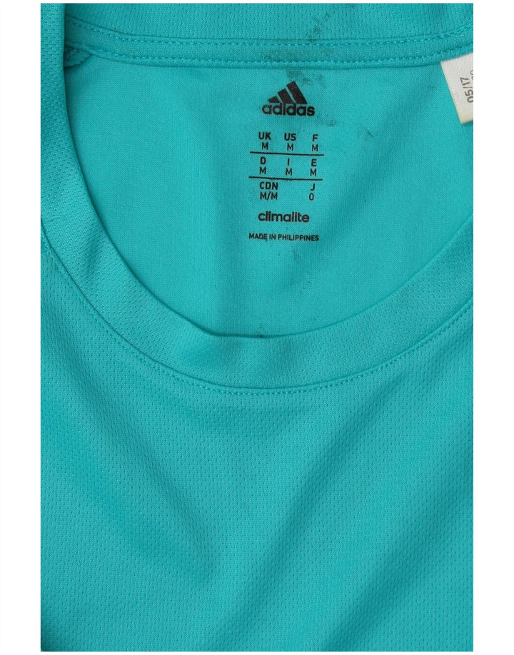 Adidas Mens Climalite Camiseta Top Médio Turquesa