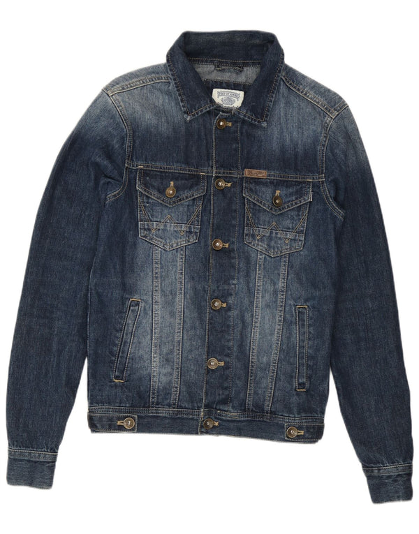 Wrangler Mens Denim Jacket UK 36 Small Navy Blue Cotton