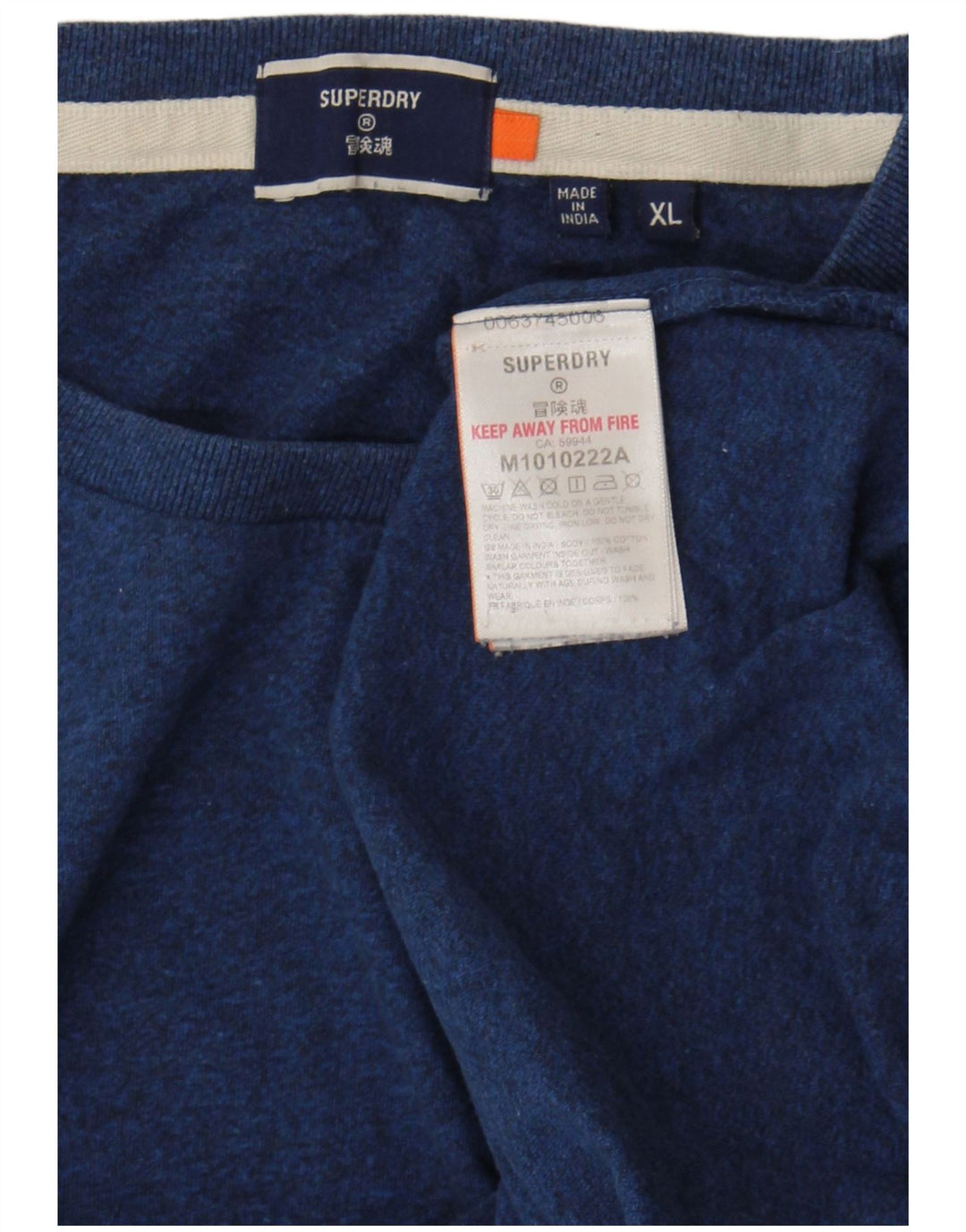 Camiseta masculina Superdry Top XL algodão azul marinho