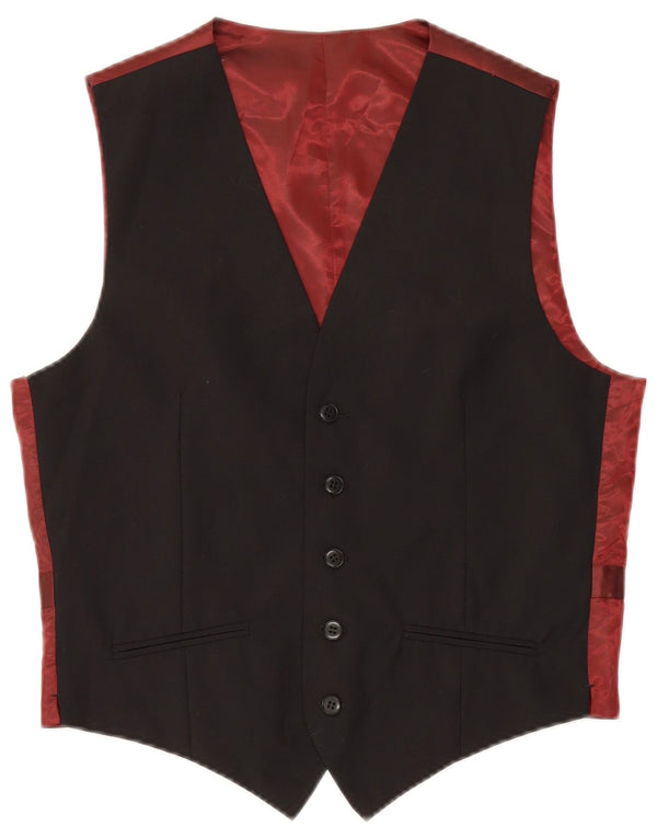 Colete masculino Marks & Spencer pequeno preto colorblock lã