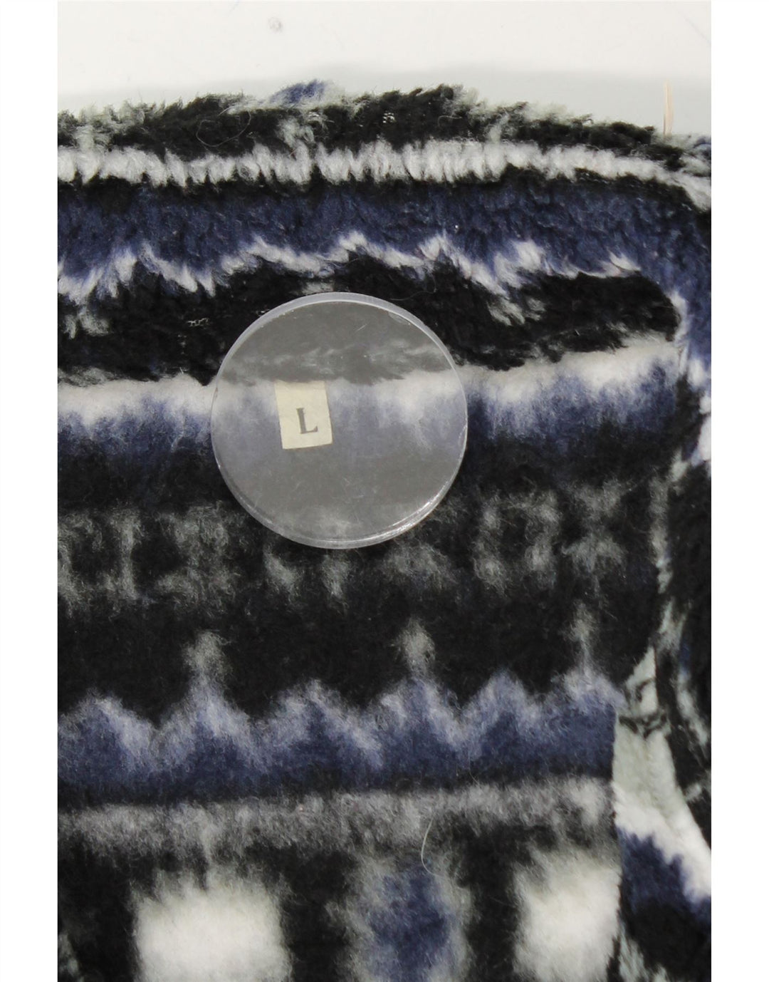 Jaqueta de lã masculina VINTAGE UK 40 grande azul marinho Fair Isle