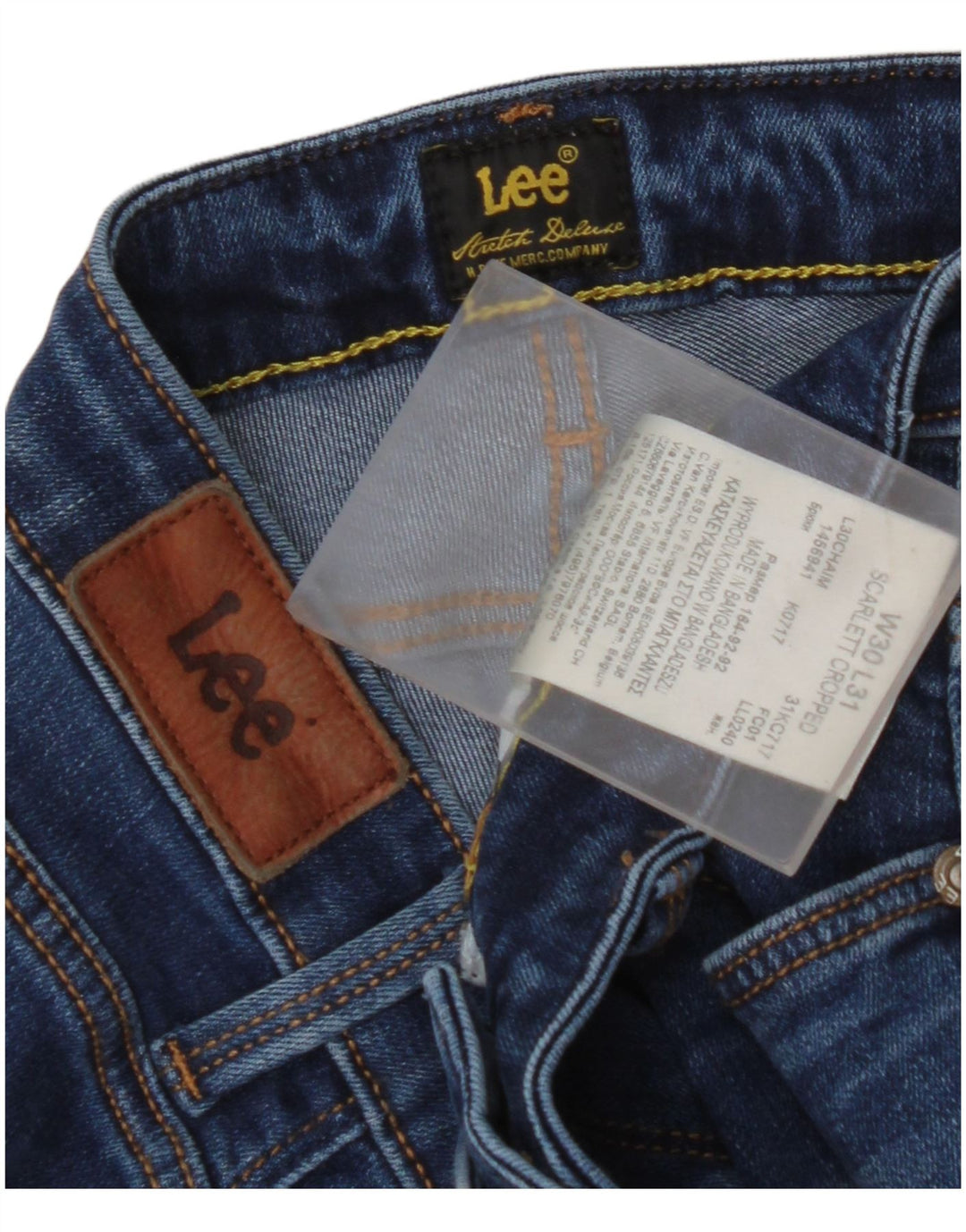 LEE Calça jeans feminina Scarlett cortada W30 L25 algodão azul