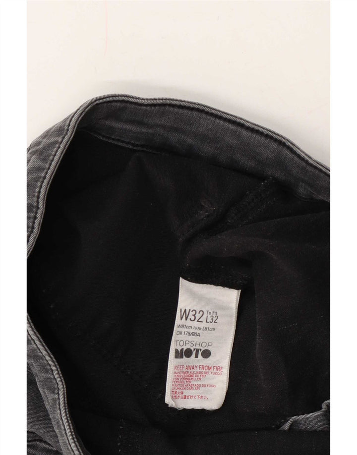 Jeans recortados femininos Topshop W32 L25 algodão cinza