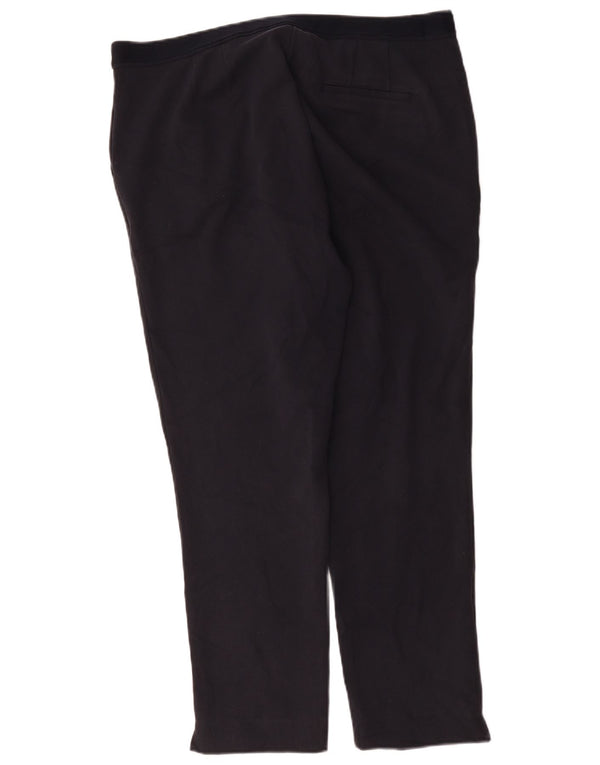 Marks & Spencer Womens Straight Suit Trousers UK 18 XL W38 L28 Navy Blue