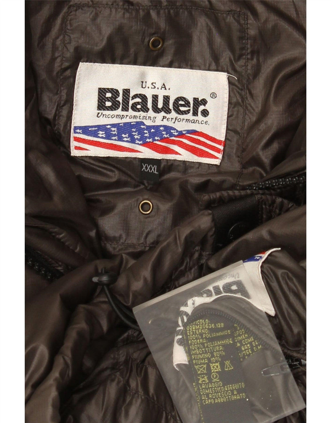 Jaqueta masculina acolchoada com capuz Blauer UK 46 3XL poliamida marrom